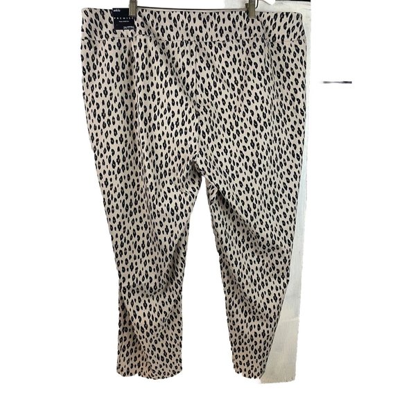 Premise Women Pants Size 3X Pull On Tummy Control Cheetah Print Ankle Hi Rise - Picture 3 of 16